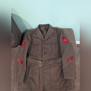Marines USMC Serge Green Military Sz Med Mens Dress Service Wool Uniform Jacket